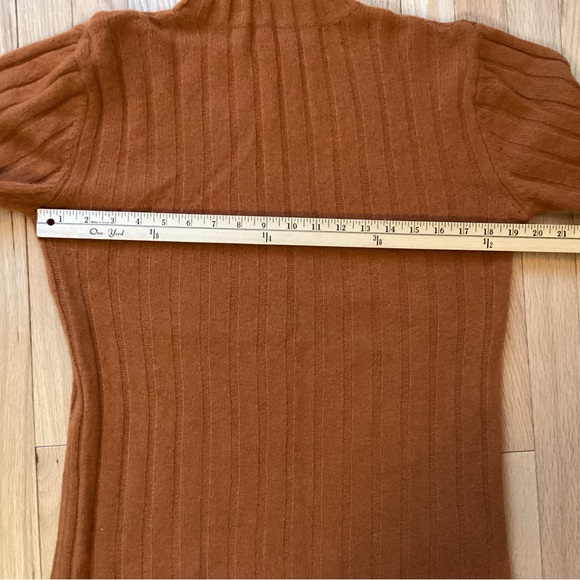 Lambs wool, angora, Turtleneck Sweater, burnt orange, large fitted, vintage - Picture 8 of 12